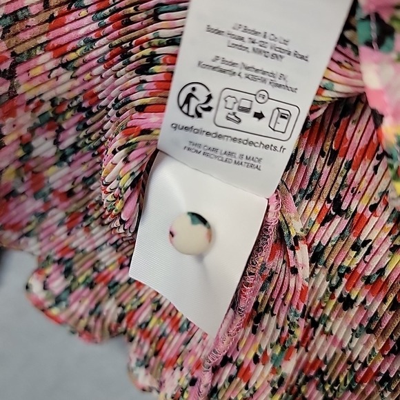 BODEN Plisse Painterly Floret Long Sleeve Pleat Blouse Top Pink UK 10 US Size 6 - Picture 11 of 11